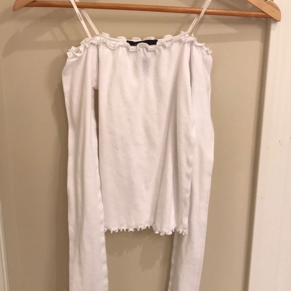 Off shoulder white top